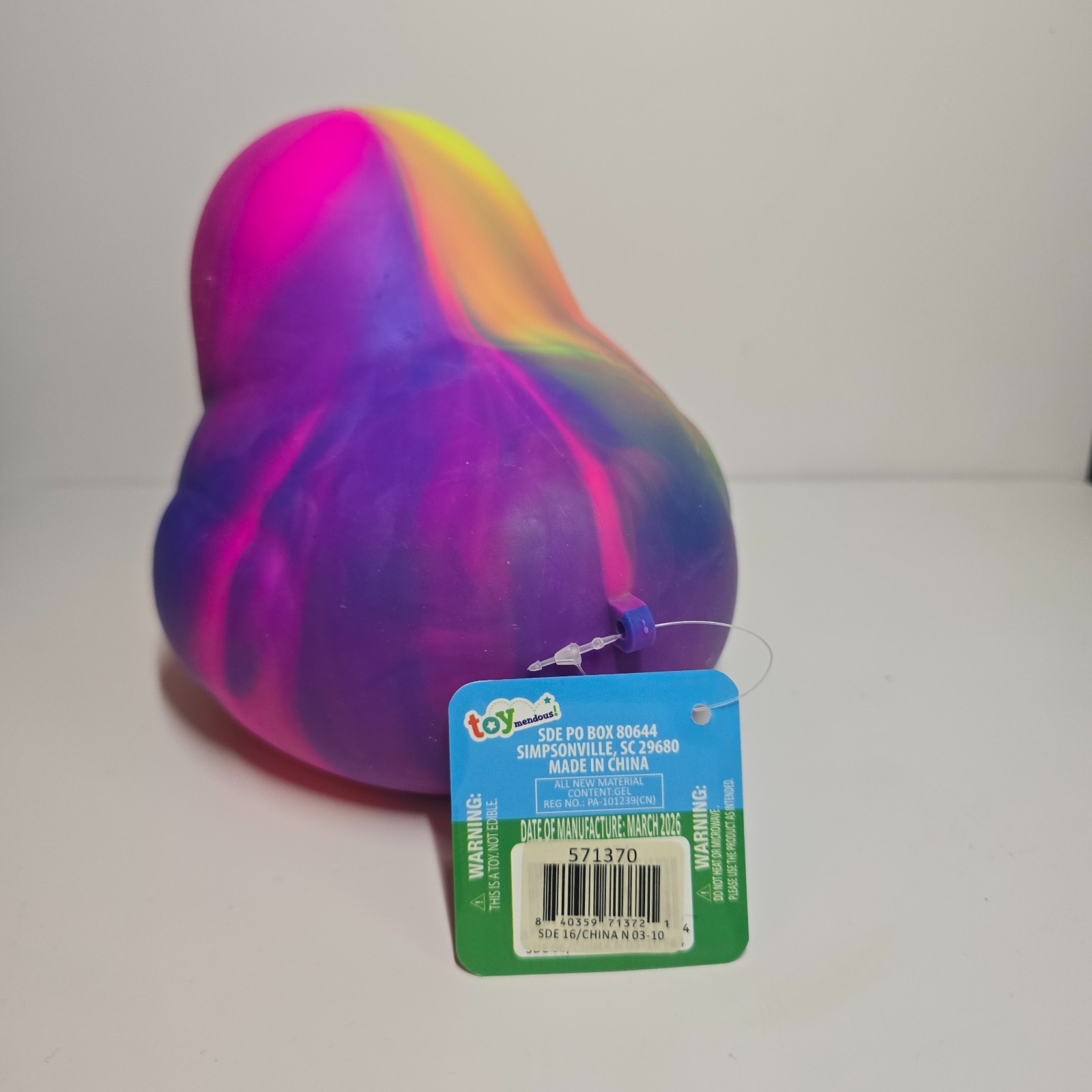Sunny Days Jumbo Squeezy Duck – Tie-Dye Squishy Stress Relief Toy – New RARE