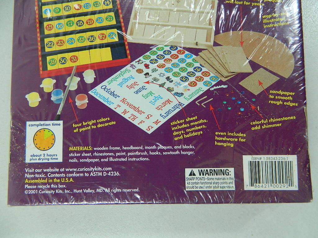 Curiosity Kits Never Ending Calendar Kids 4 and Up Arts Crafts Learning Toy