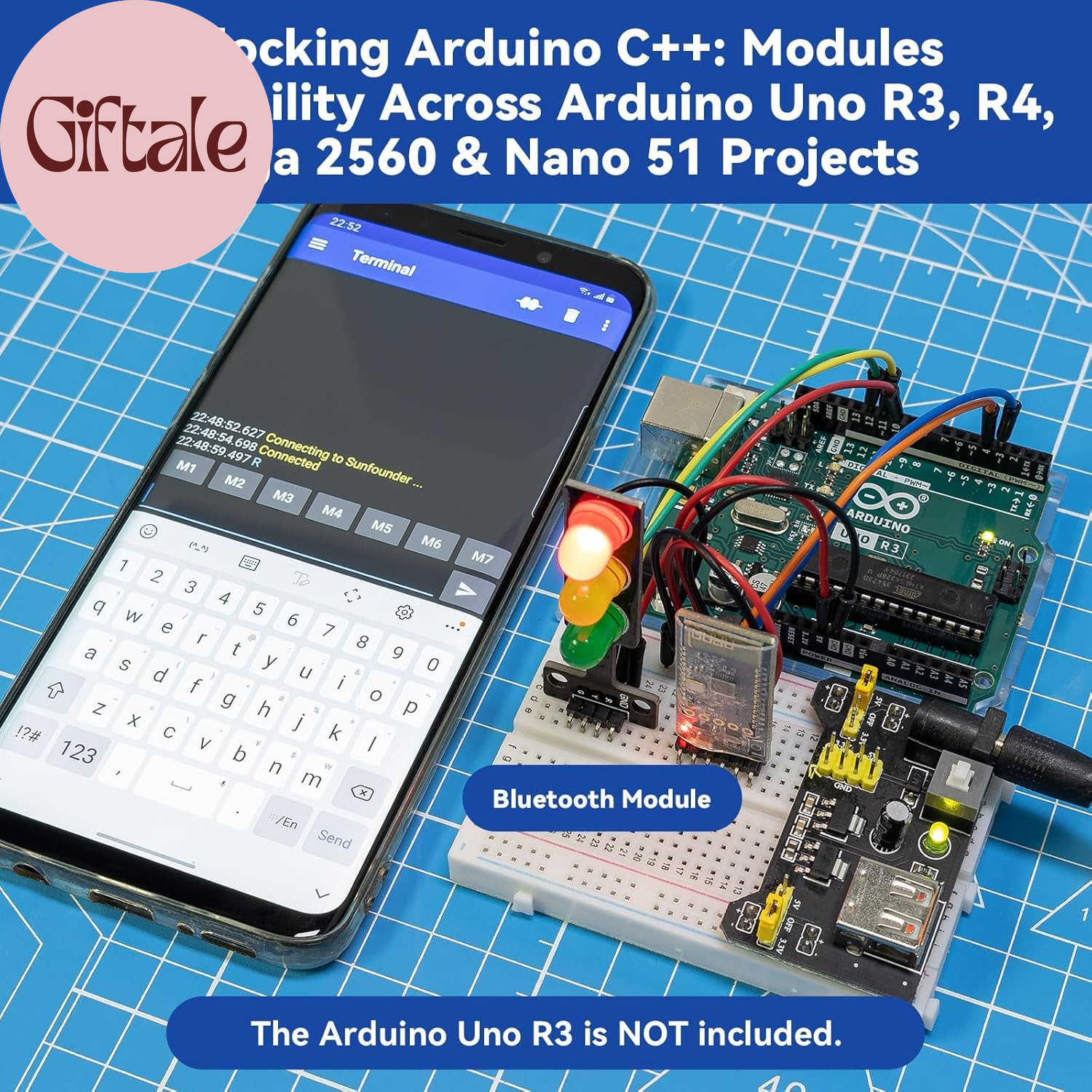 Universal Maker Sensor Kit Compatible with Arduino Mega 2560/Uno R3/R4 Minima/Wi