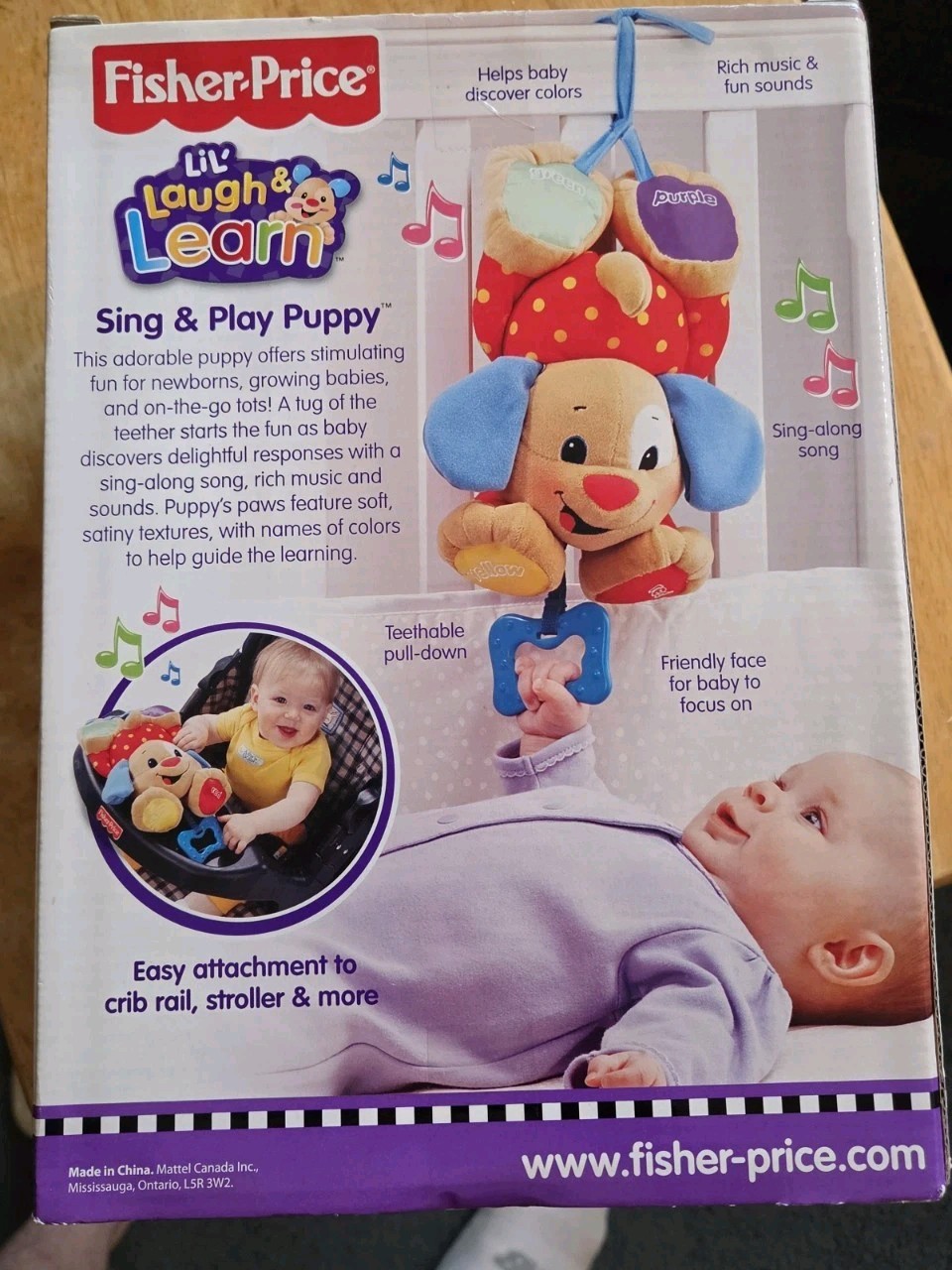 Lil Laugh & Learn Sing & Play Puppy By Fisher Price Infant Crib Toy NEW IN BOX