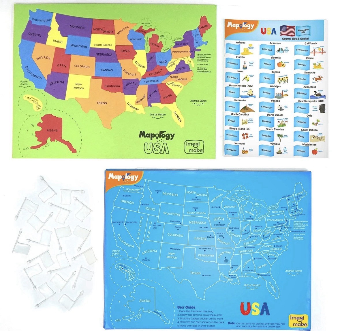 Mapology USA Map with Capitals For Learning States and Capitals Kids Puzzle
