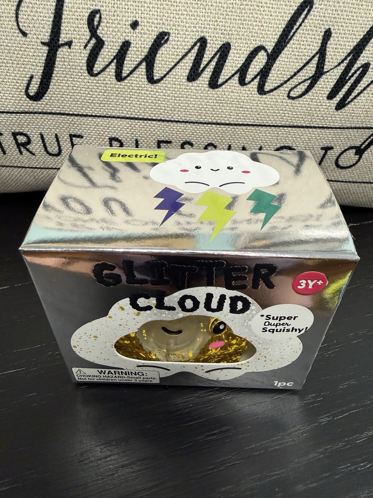 NEW J’Adore Glitter Cloud Super Duper Squishy Tactile Squeeze Toy CLEAR