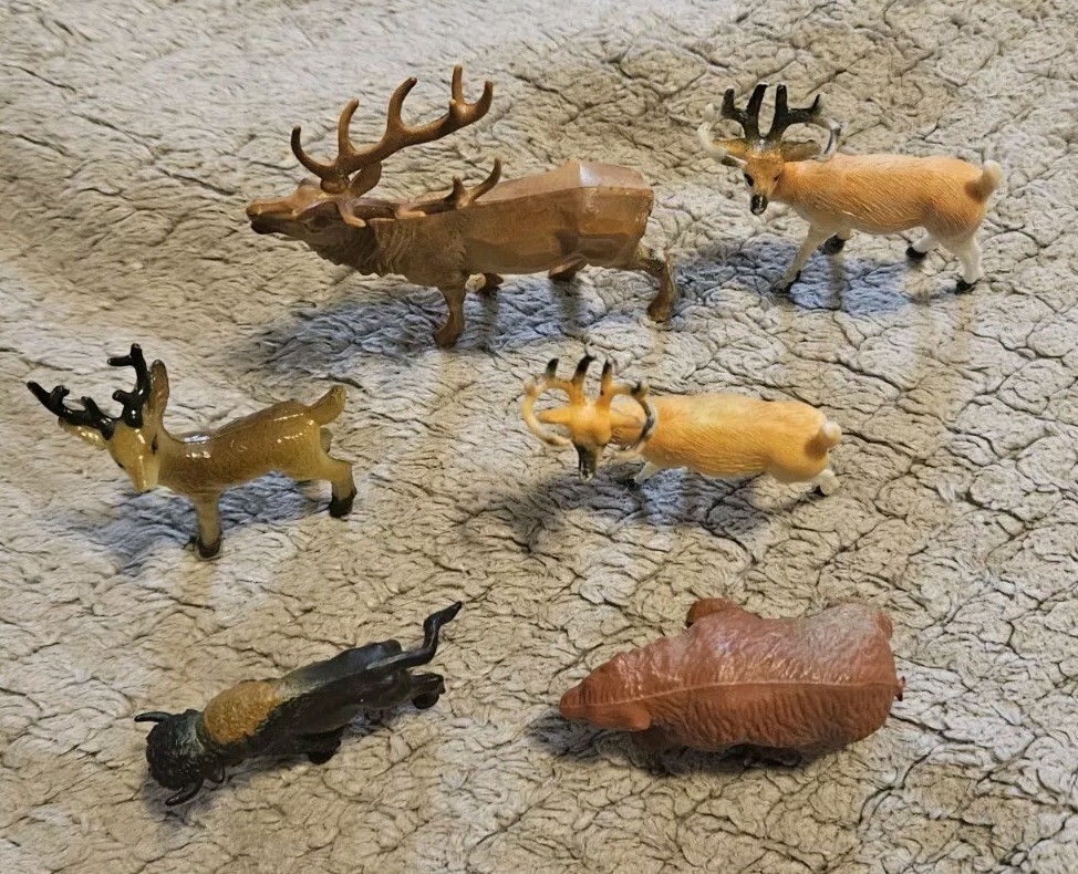Forest Animal Figure Lot Six (6) Animals 4 Inches Long