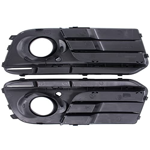 NewYall Pair Glossy Black ABS Front Bumper Lower Fog Light Cover Grill Grilles
