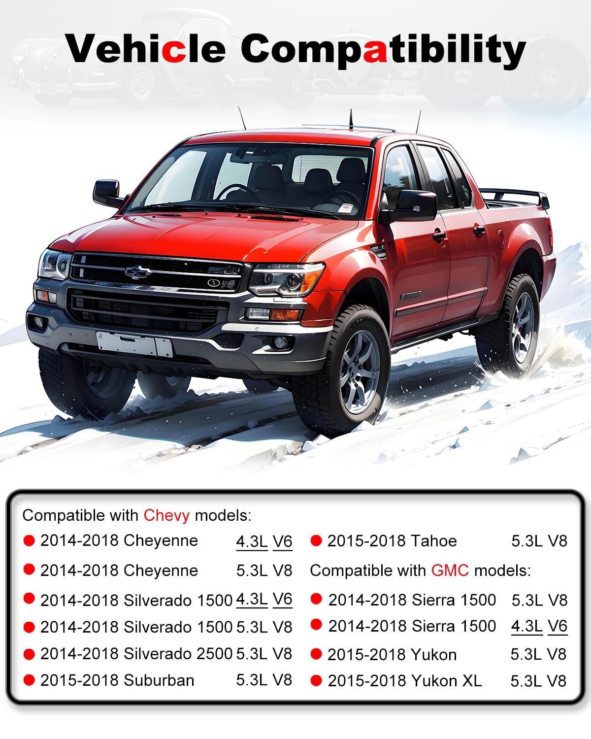 Chevy Silverado 2014-2018 2500 Fuel Injector Compatible for 1500 Cheyenne Sub