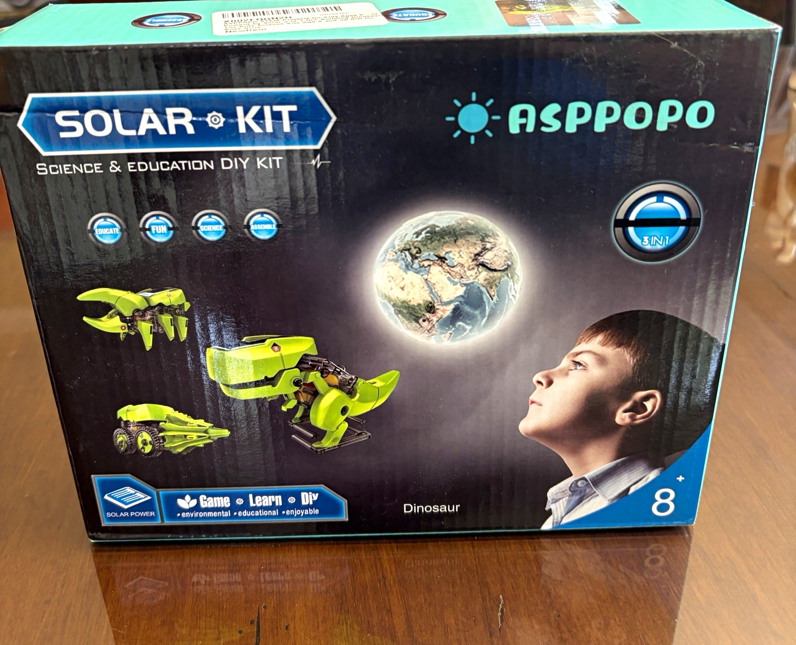 ASPPOPO Solar DIY Science & Education Kit Dinosaur 3-in-1 Age 8+ 2018