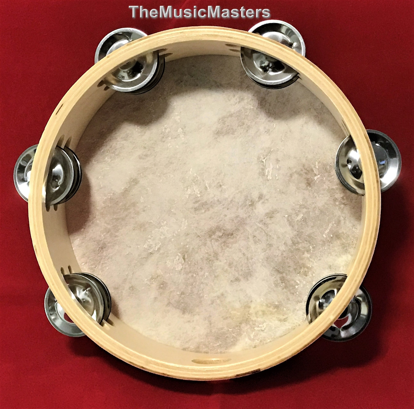 8″ inch Wood TAMBOURINE Double Jingle Row Band Percussion Musical Instrument