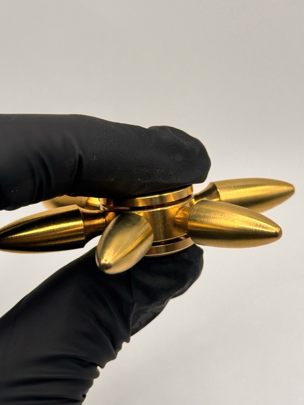 Gold Bullet Metal Brass Fidget Spinner All Metal Toy Adults Kids Boys Girls