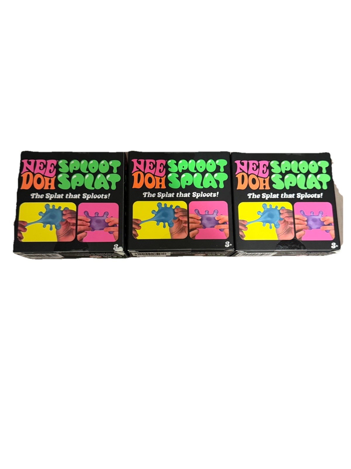 Lot of 3 NeeDoh Sploot Splat TikTok trend Blue, Green And Purple, ships fast