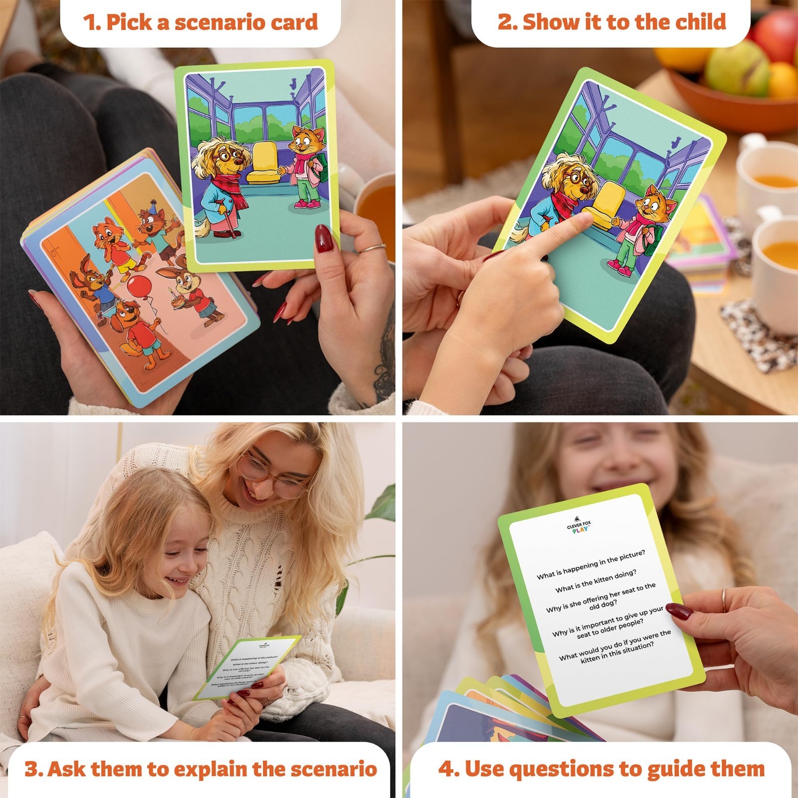 Conversation Cards for Kids – Social Skills Game, Emotional Intelligence, Speech