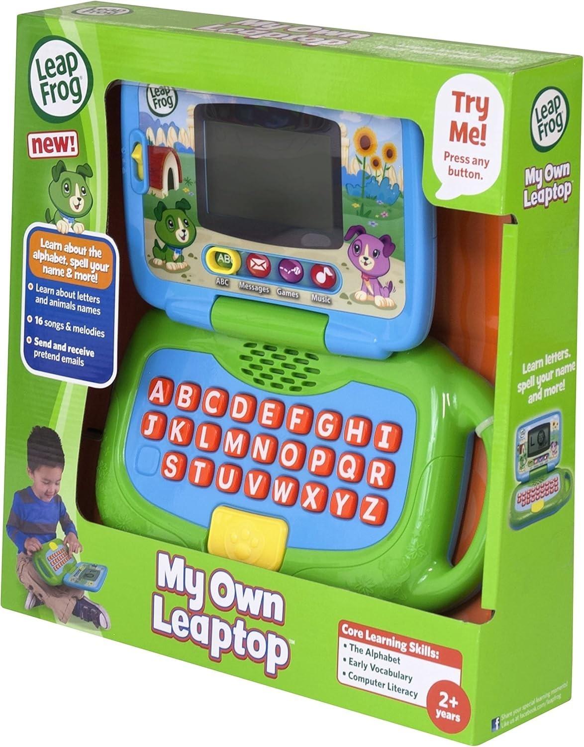 LeapFrog My Own Leaptop in Green – 4 Learning Modes for Early Vocabulary