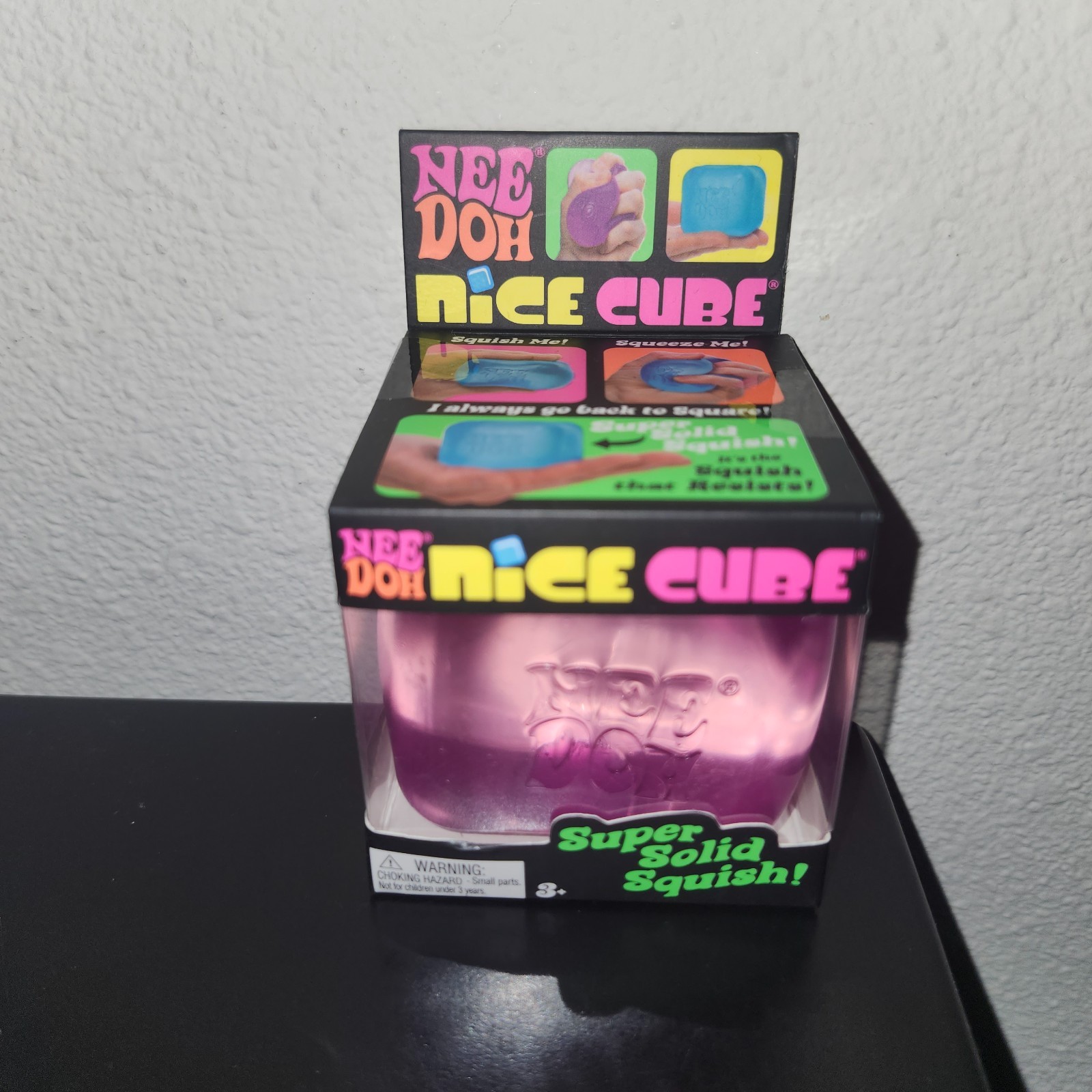 Schylling NeeDoh Nice Cube Super Solid Squish Purple Toy, FAST SHIPPING!