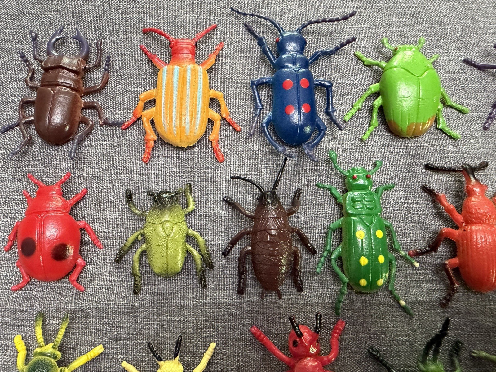 Plastic Rubber Insects Lot of 42 Beetles Butterflies Spiders Grasshopper