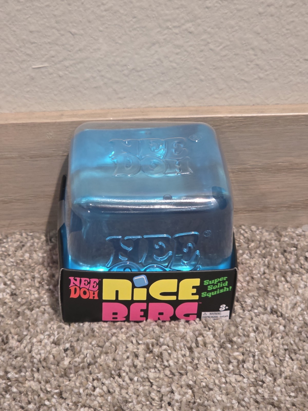 NeeDoh Nice Berg Blue XL Giant Nee Doh Niceberg Solid Squish Cube Ice Block