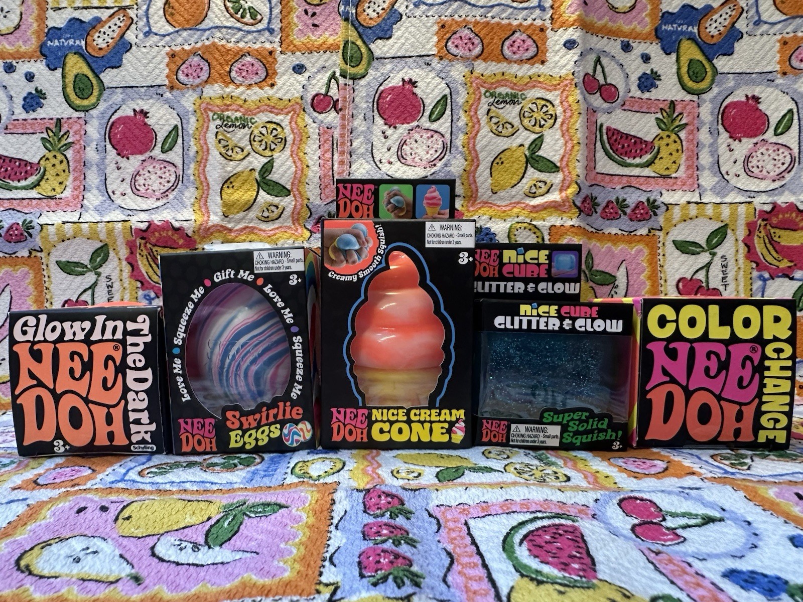 NEW❤️NeeDohs🍊Cream Cone🍦,🦋Glitter Glow🧡Glow Dark🌸Color Change+Swirlie Egg