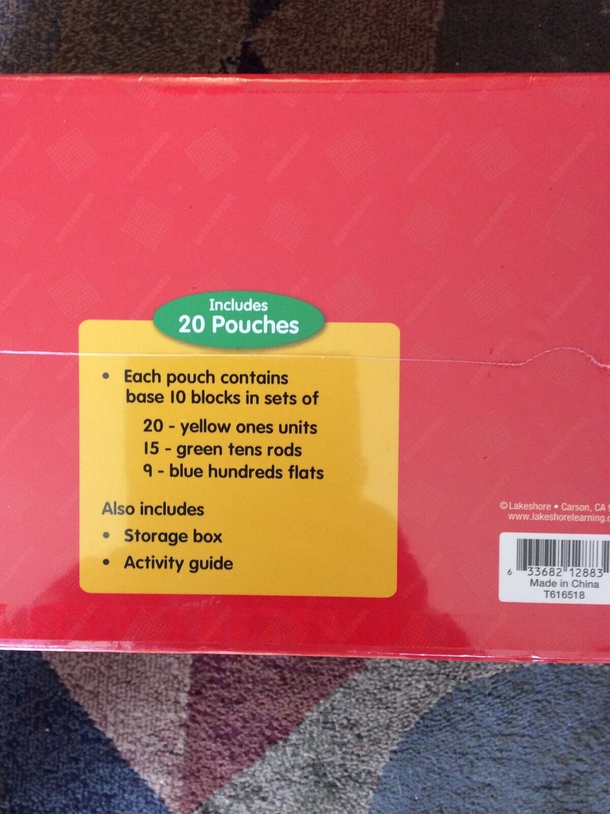 Lakeshore Base 10 Hands-on Kit, 20 Pouches, New Sealed
