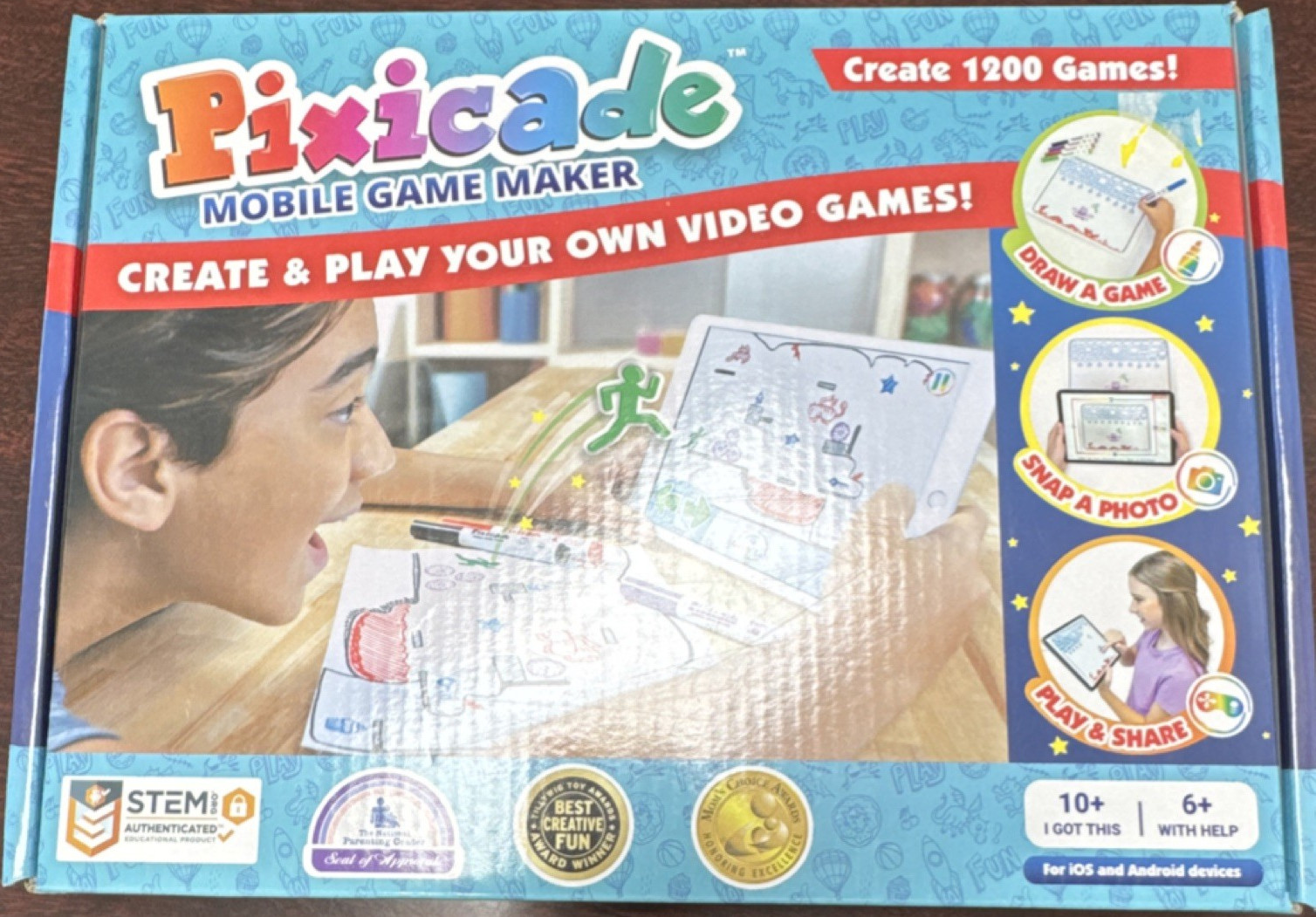 Pixicade Mobile Game Maker STEM Kit Create 1200 Games Ages 8-16 Kids
