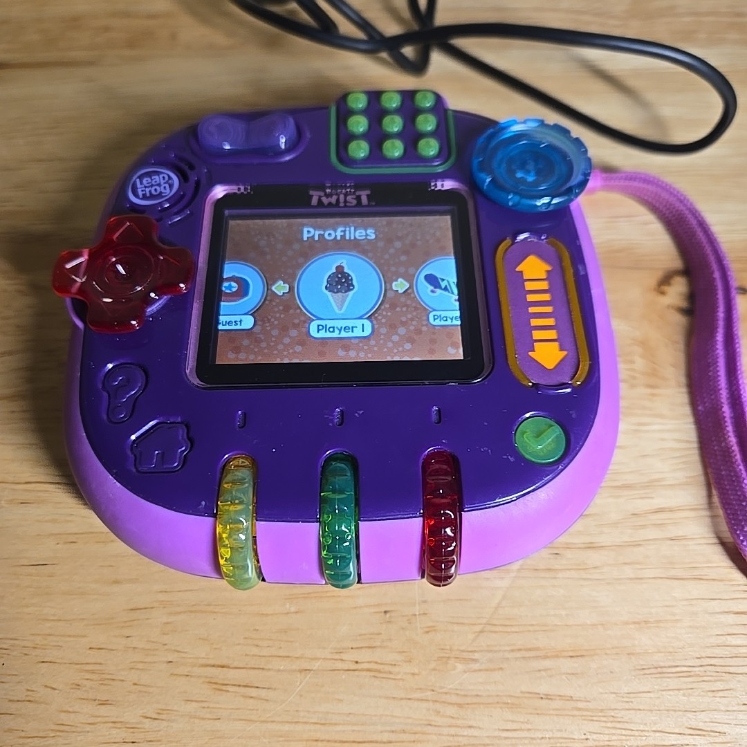 LeapFrog Rockit Twist Green Button Control Handheld Learning Game System WORKS