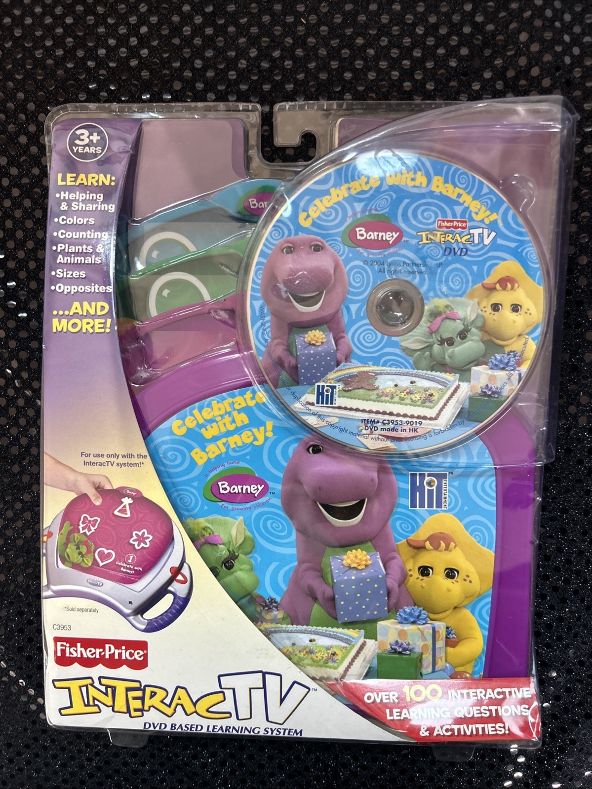 Fisher-Price InteracTV Celebrate With Barney Birthday 2004 Rare New DVD + Book