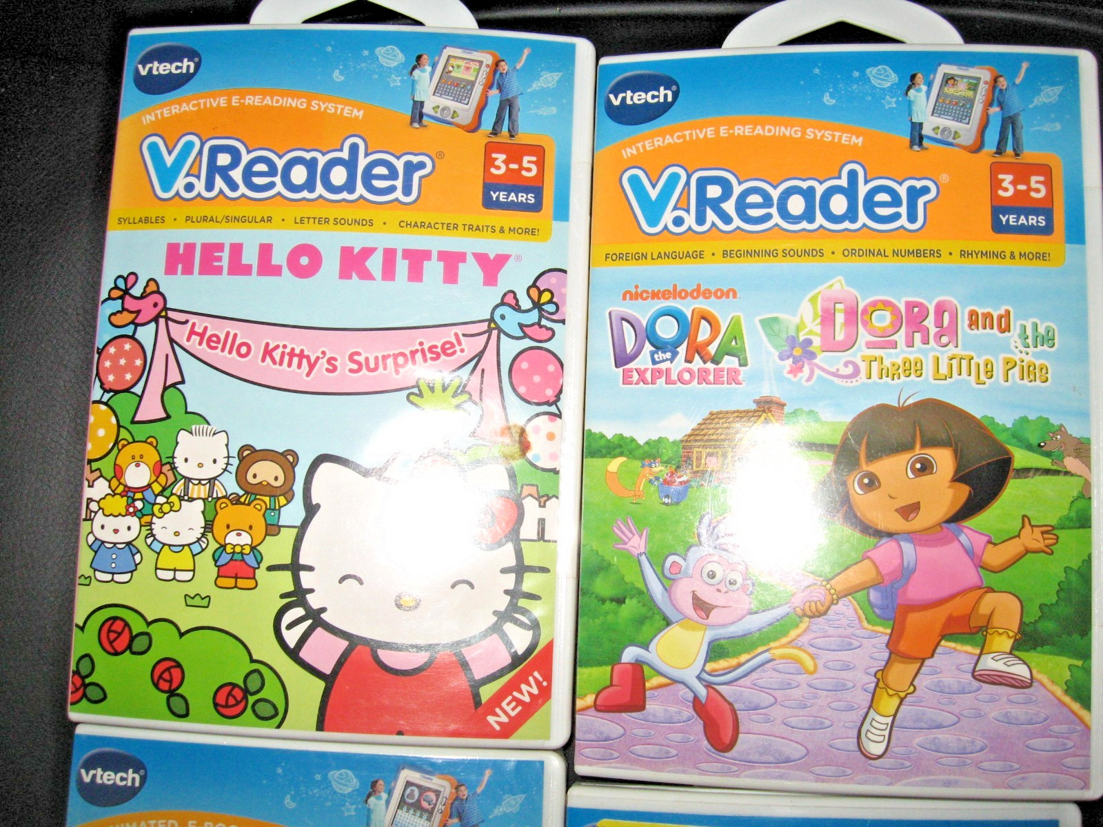 Vtech V-Reader Dora, Toy Story 3, Hello Kitty & Princesses Ages 3-5 Sealed