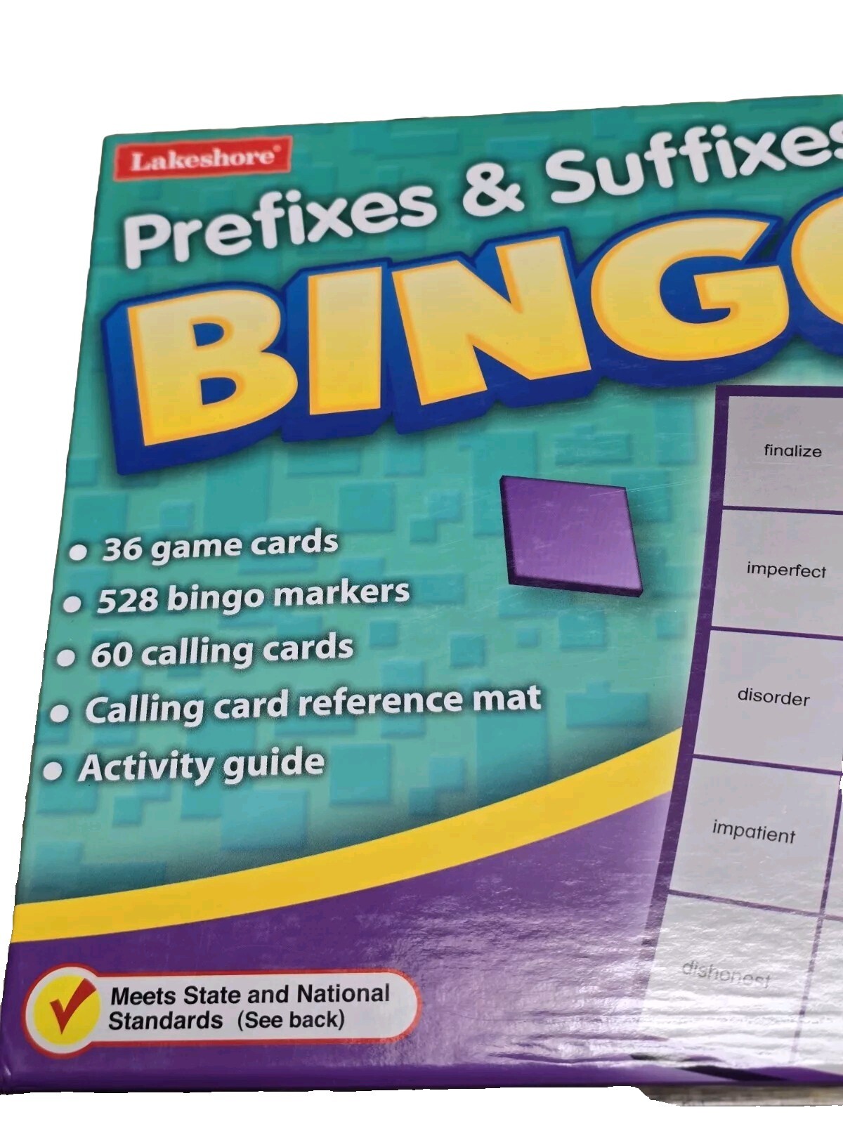 Lot 4-Lakeshore Bingo Prefixes Suffixes Synonyms Antonyms Fractions Age 10 & Up