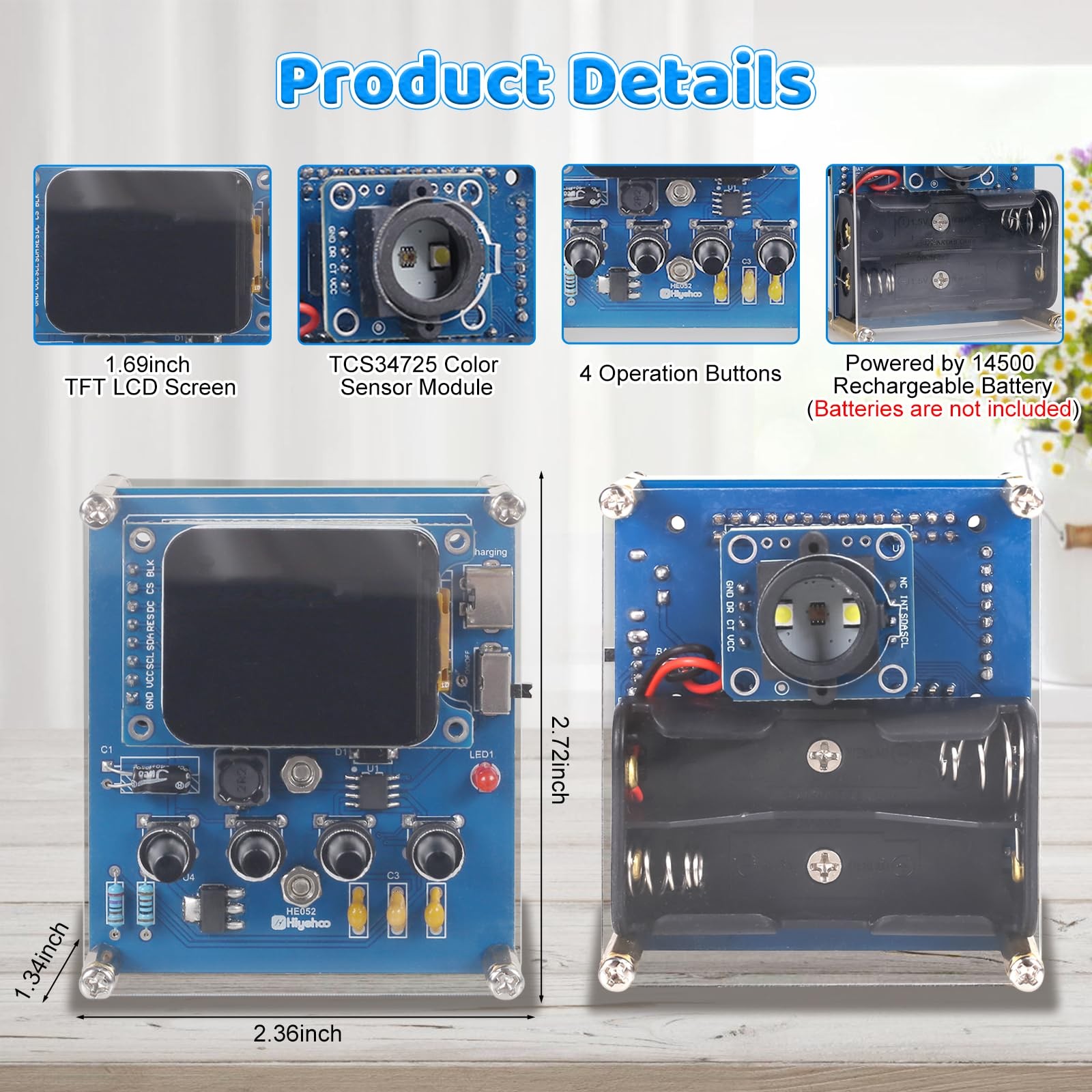 DIY Color Recognition Soldering Kit with TCS34725 Sensor, STEM Electronics Pr…