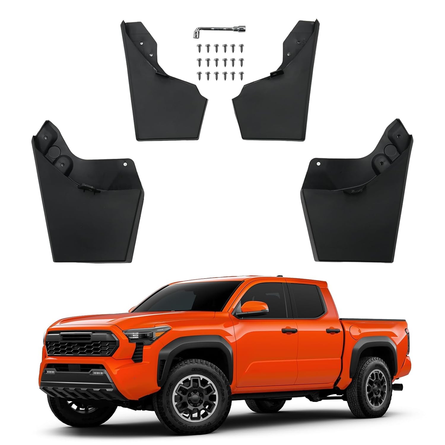 Mud Flaps 2024 2025 2026 Toyota Tacoma Without Fender Flare Mud Guards Set