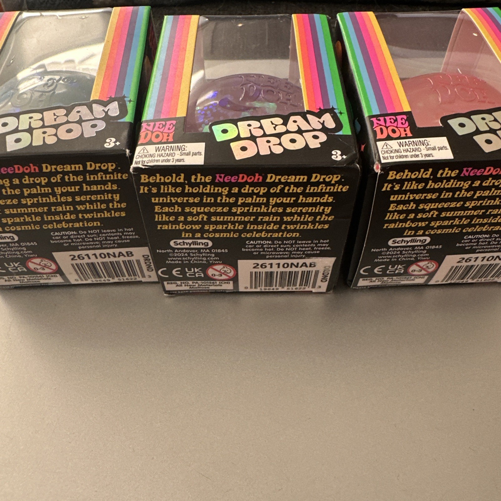 Schylling Viral NEEDOH Dream Drop Set of 3 Blue, Purple, Pink RARE DREAMDROPS