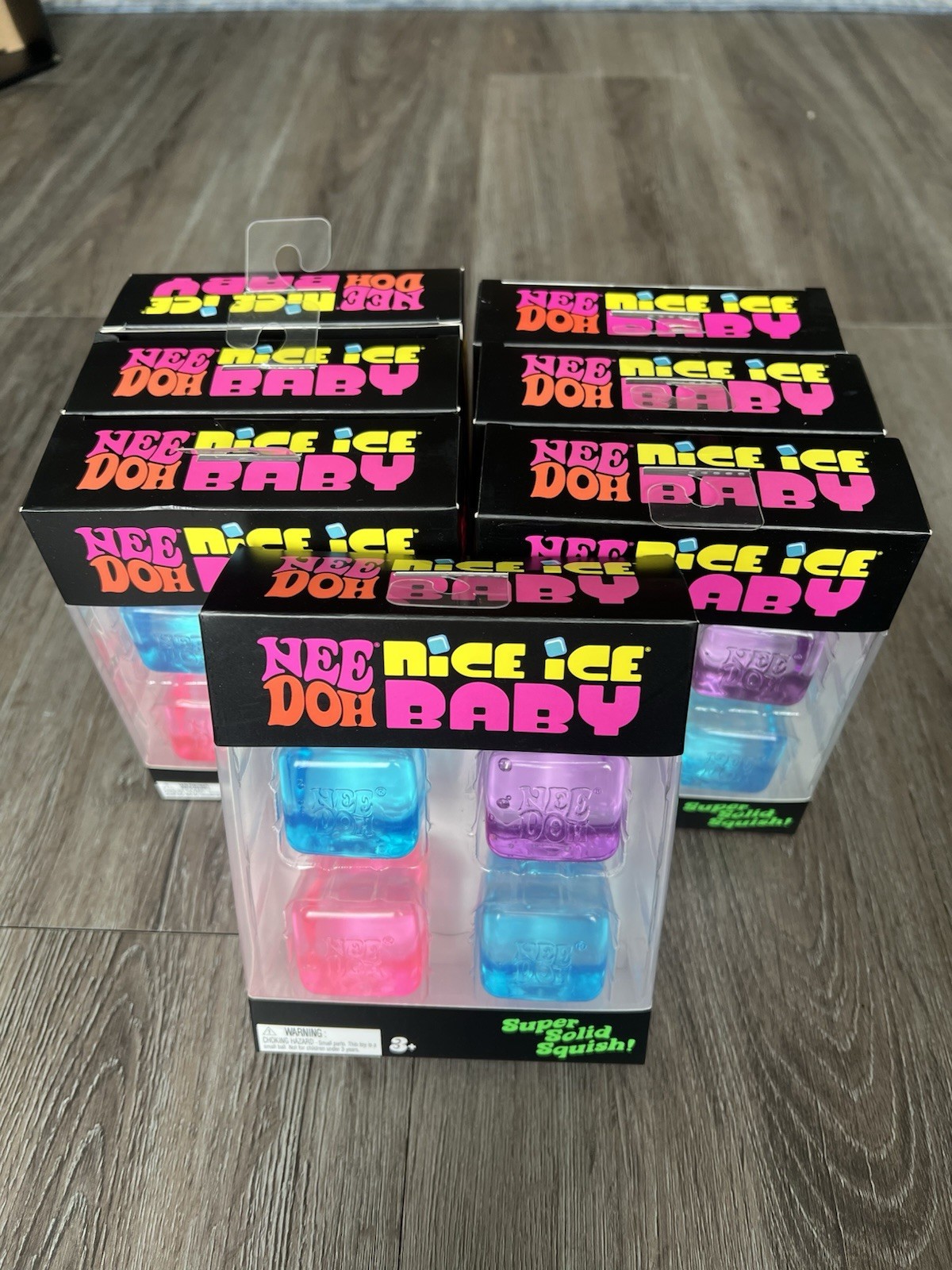 Nee Doh Nice Ice Baby 4 pack Mini Nice Cubes Pink Blue Purple Sealed Authentic