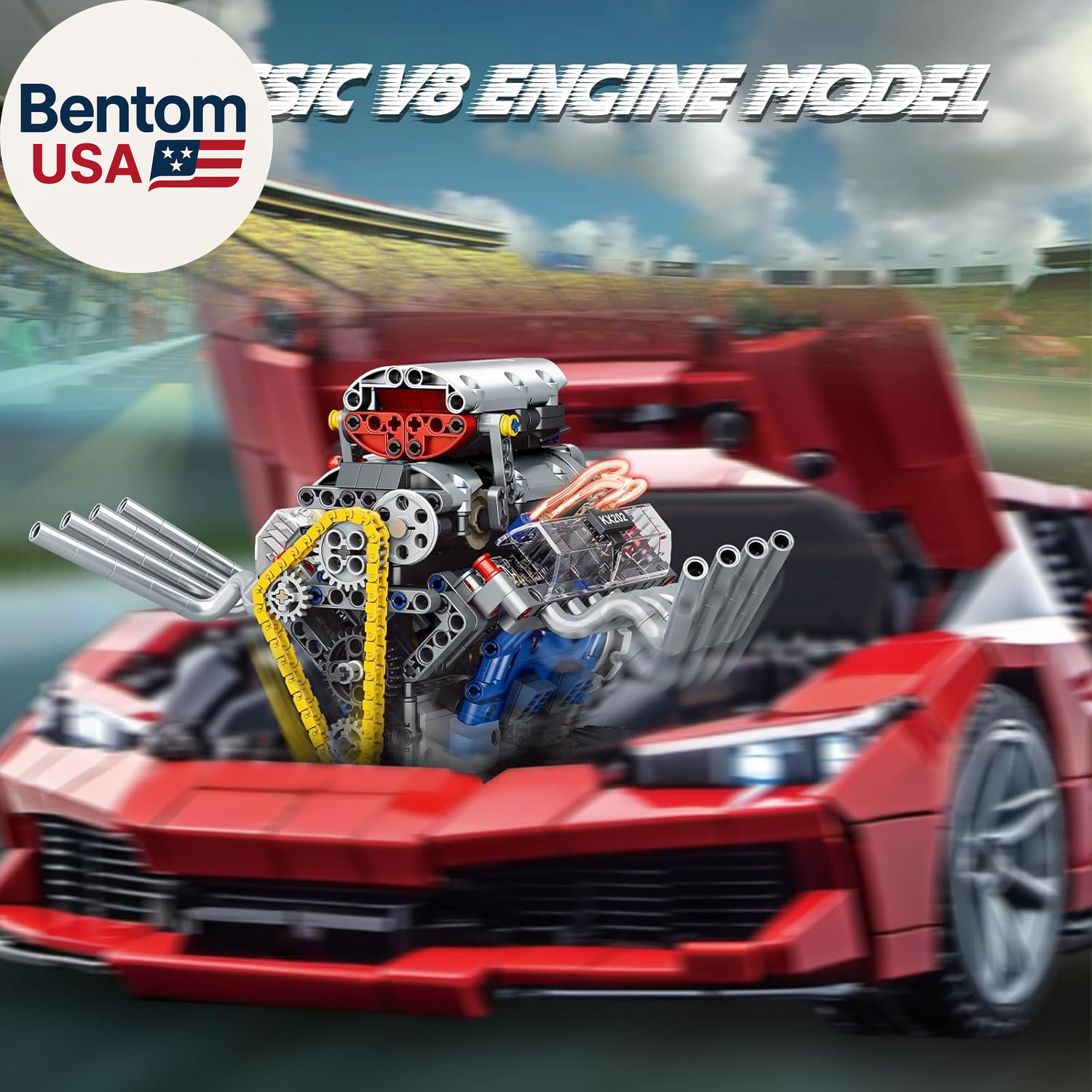 V8 Engine Building Set,Build Your Own Mini Engine That Works, Physical Science E