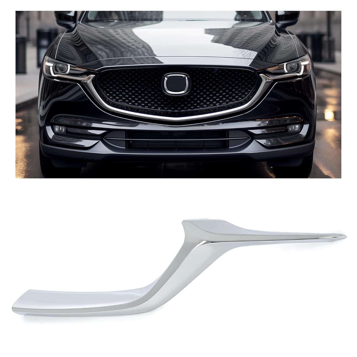 HECASA Grille Grill Molding Compatible with 2017-2021 Mazda CX-5 CX5 Left Side F