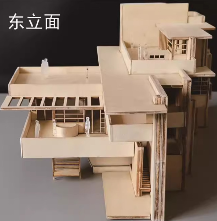 1/75/100 Fallingwater Villa 3D Wooden DIY Building Model Assembly Kits Set Gifts