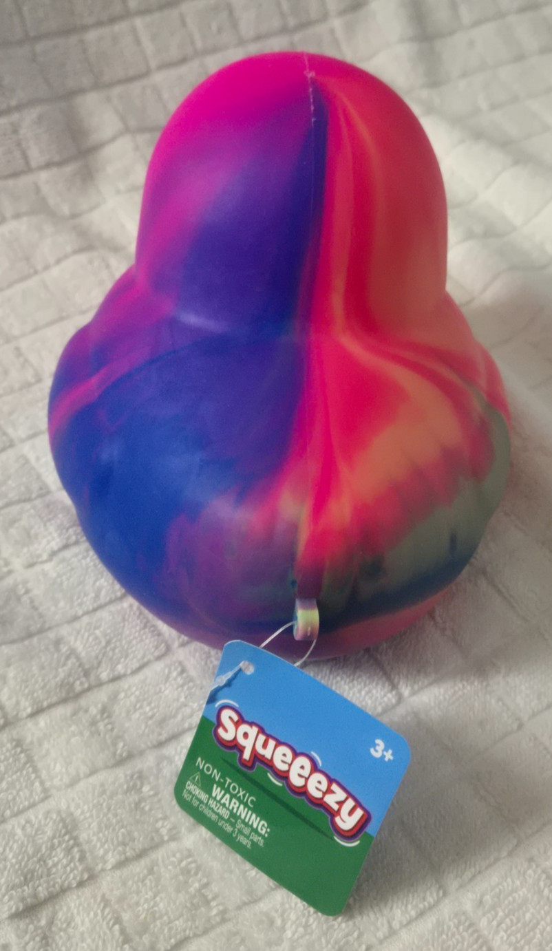 Sunny Days Viral Rainbow Jumbo Squeeezy Tye Dye Duck Squish Toy Squeezy Ducky
