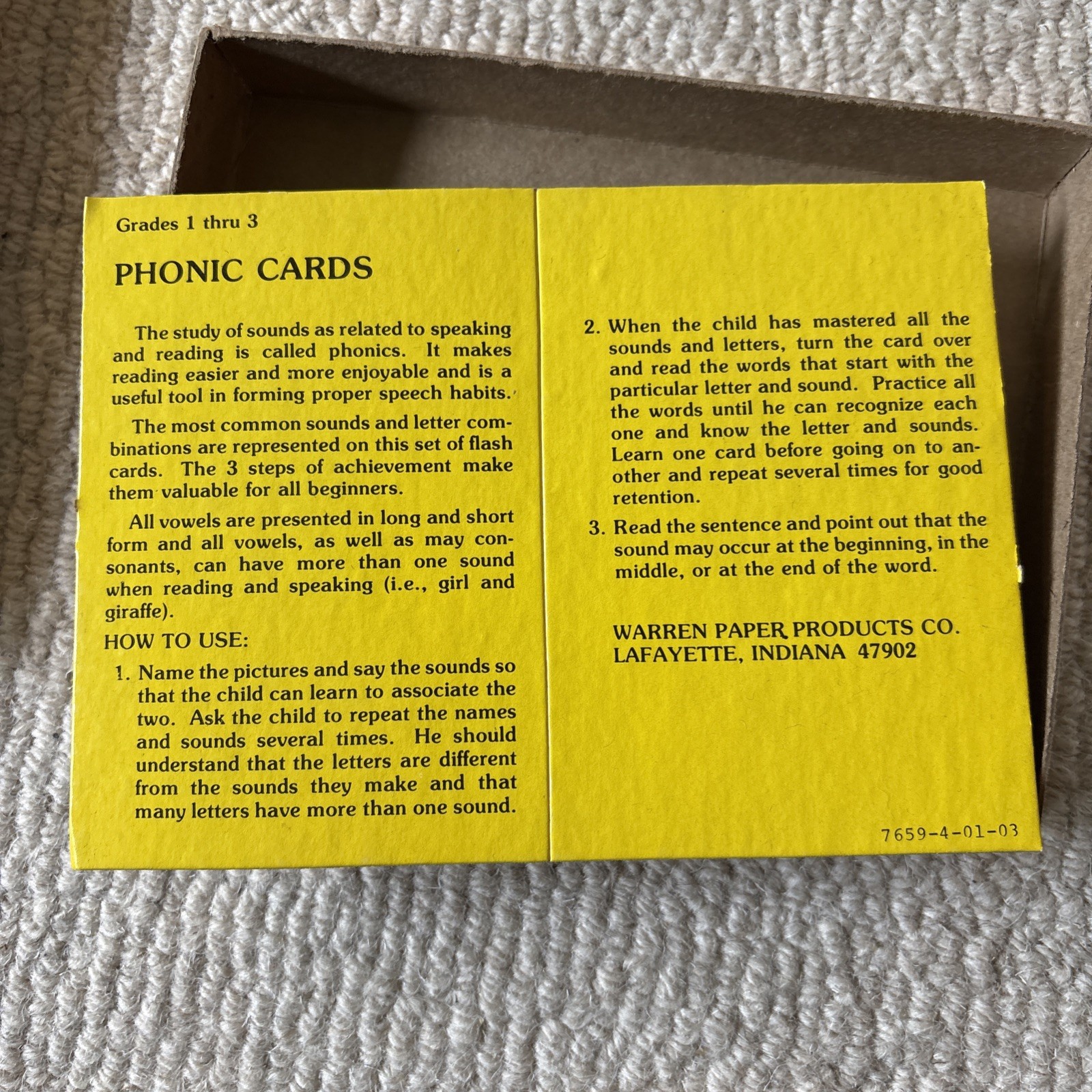Vintage Trend Learn with Parent Teachers Aid Flash Card Sets Phonics Math