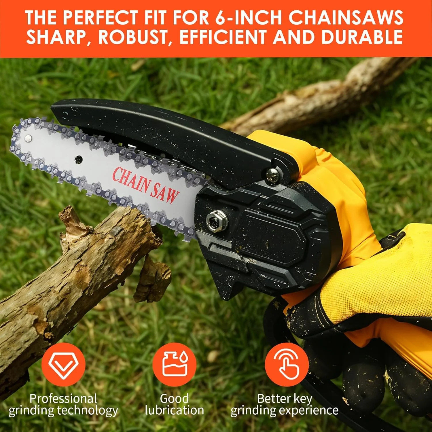 6 Pieces 6 Inch Mini Chainsaw Chain With 2 Pcs Replacement Saw Chain Bar Replace