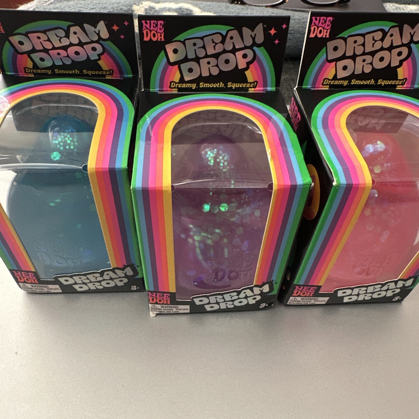 Schylling Viral NEEDOH Dream Drop Set of 3 Blue, Purple, Pink RARE DREAMDROPS