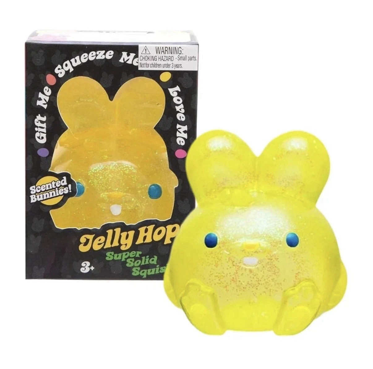 NeeDoh JellyHops Yellow Glitter Bunny Squish N Sniff Scented Squish Easter Bunny