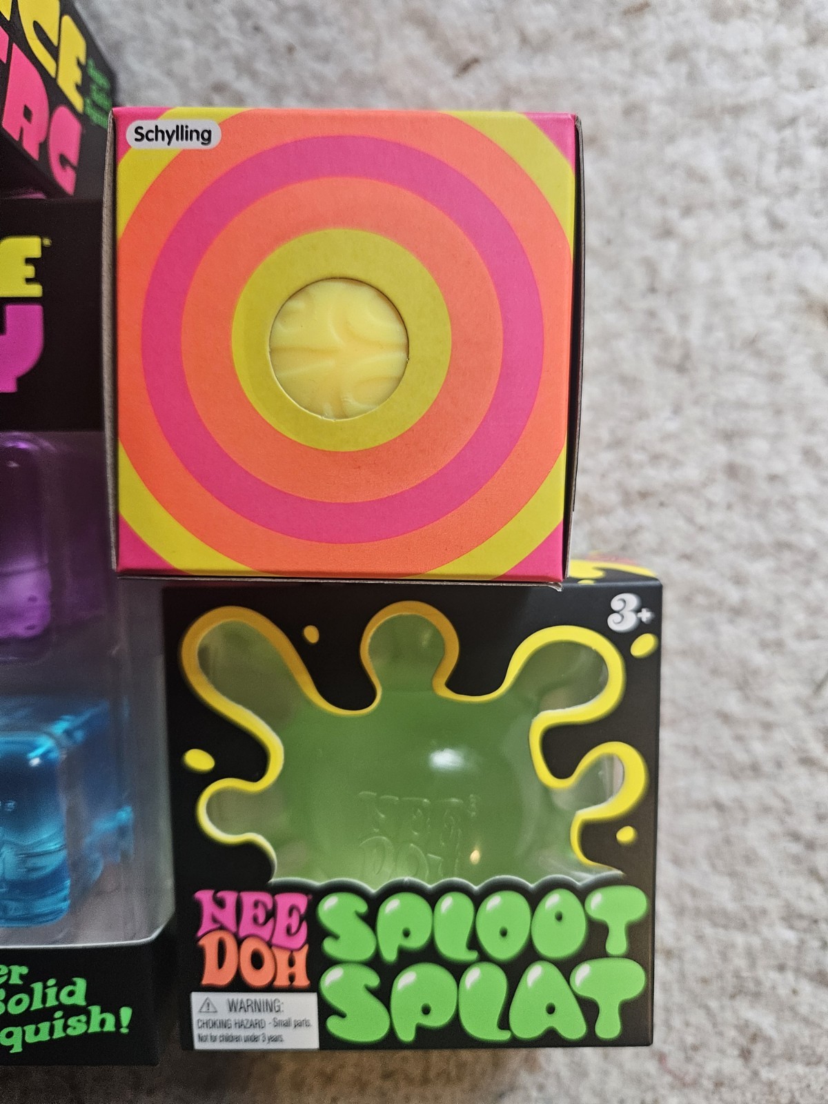 NeeDoh Lot Nice Berg, Funky Pup, Splat, Color Change & Nice Cube 4 Pack.