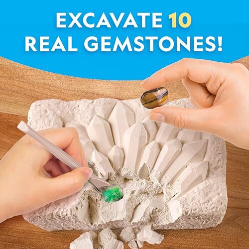Learning Science Gifts For Kids Boys Girls Real Gem Crystal Kit Nat Geo Gemstone