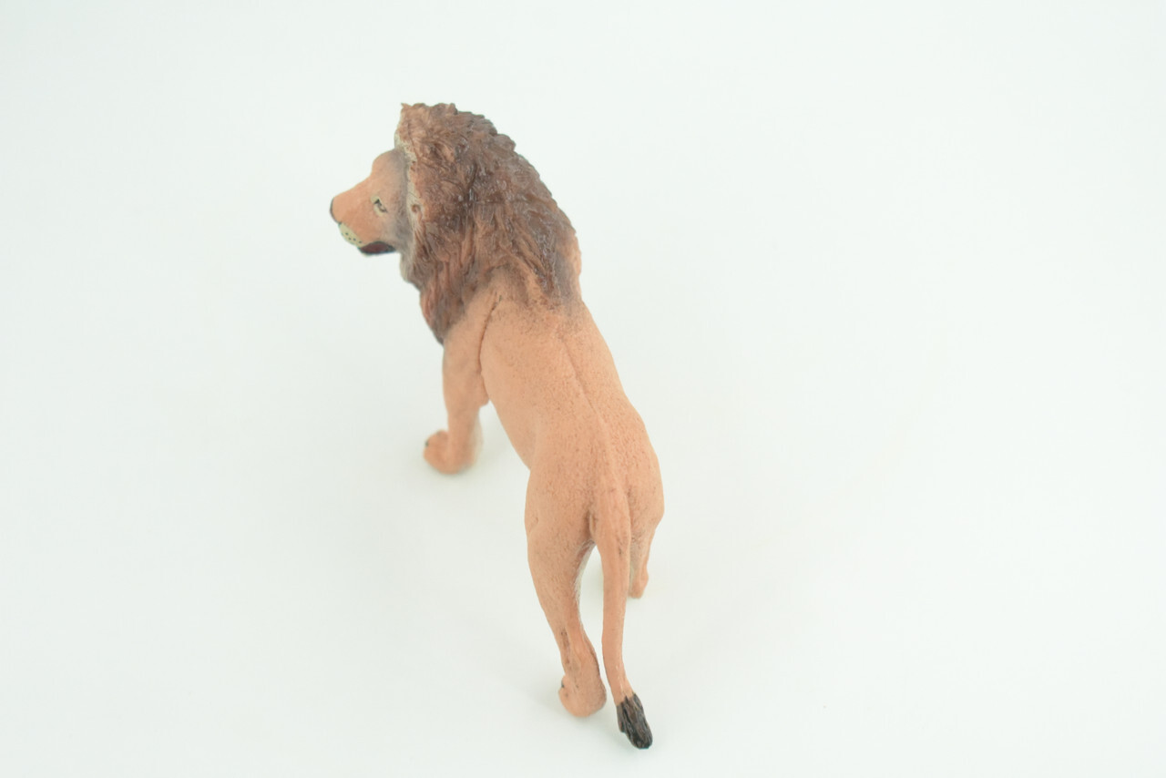 African Male Lion Toy, Realistic Hand Painted Rubber Model 4 Inches CH782 BB182