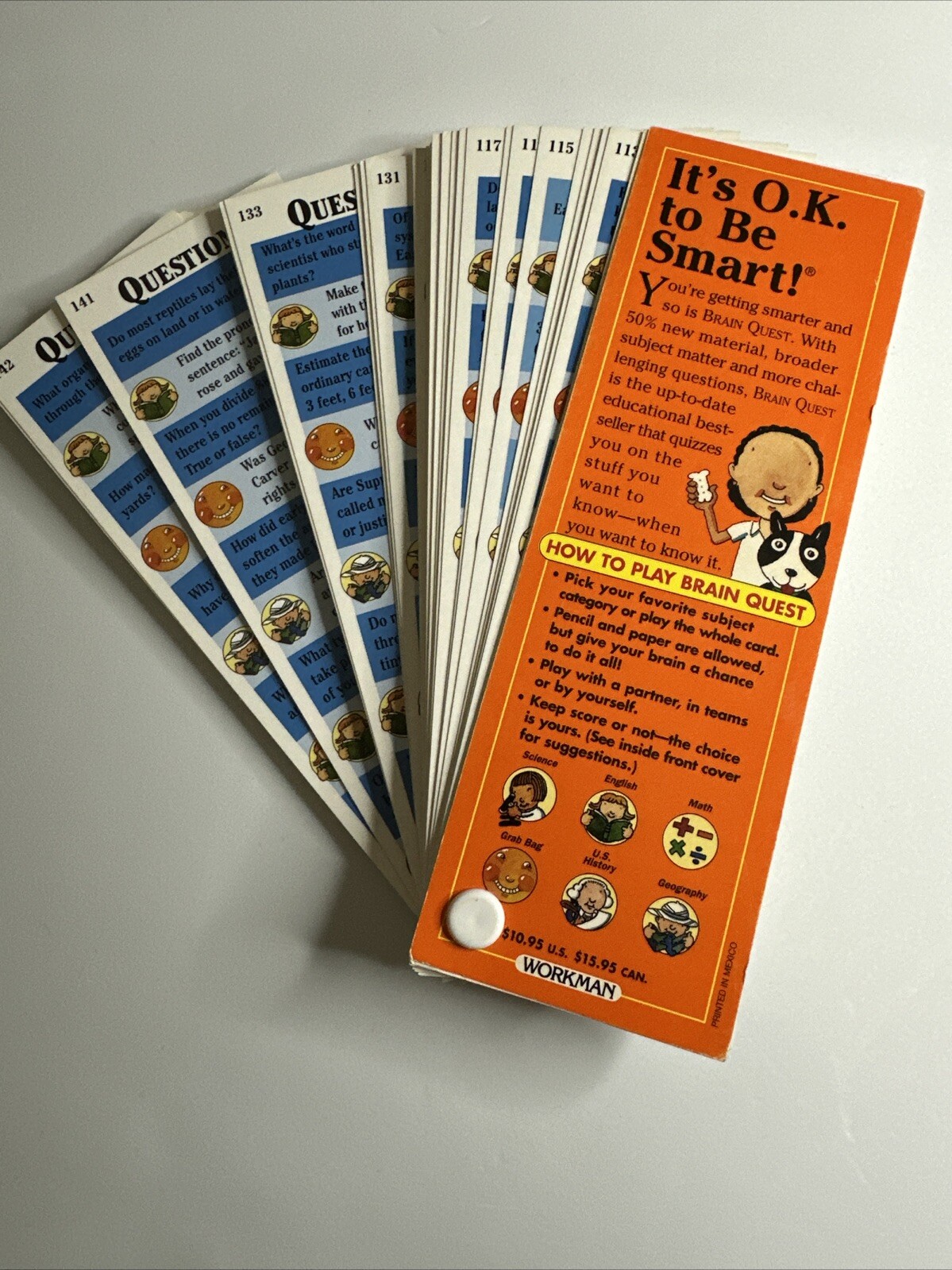 BRAIN QUEST 4th Grade , Deck Two ,Age 9-10 Q & A Game , Good Cond, 1500 Qs