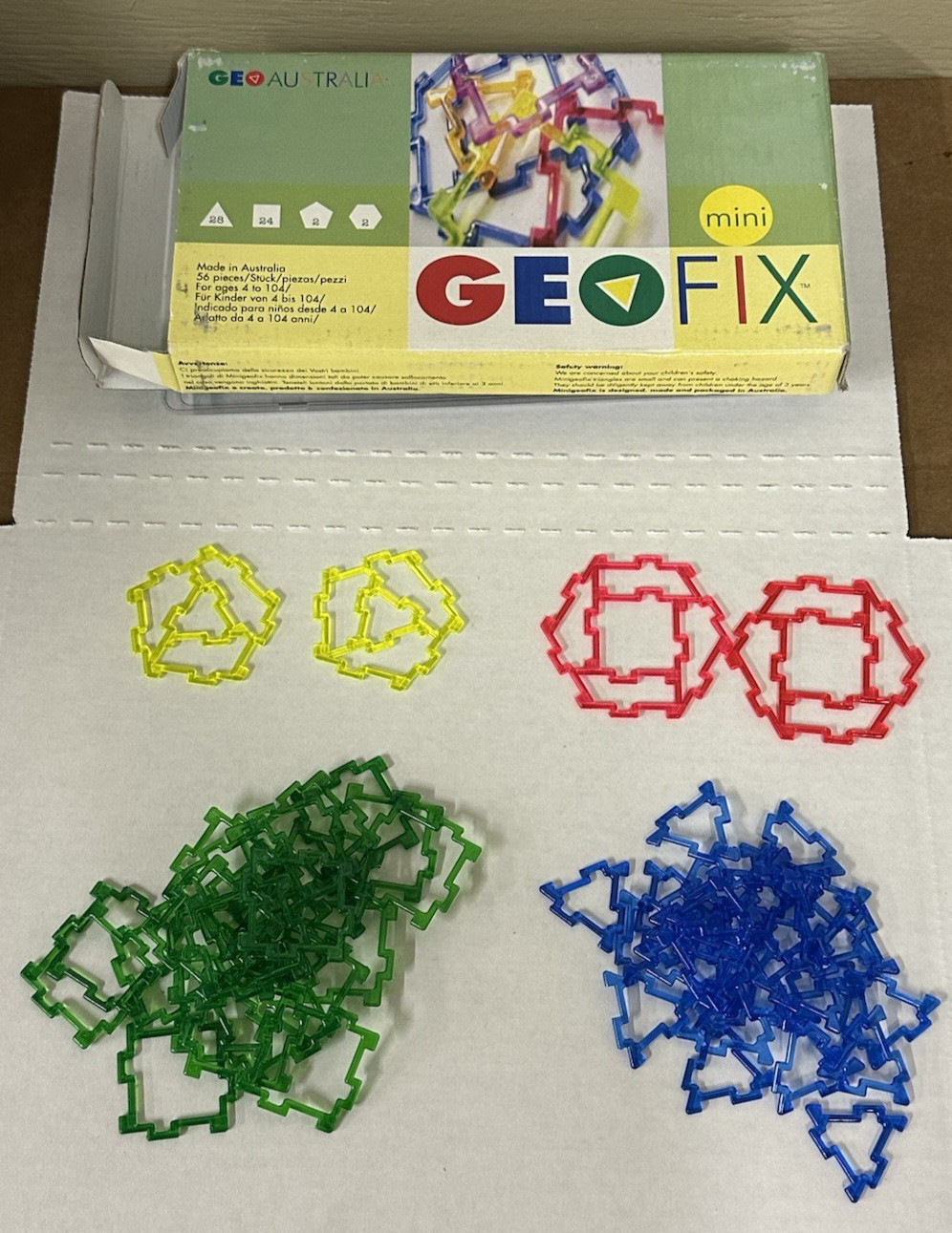 Mini GeoFix Building Toy STEM Snap Together Shapes Construction Learn 50+ Pieces