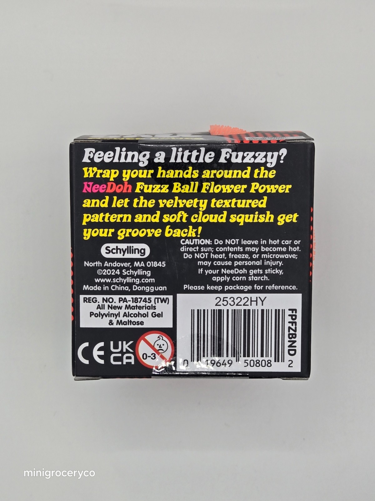 ORANGE Needoh Fuzz Ball *Flower Power* Squish Ball – Authentic