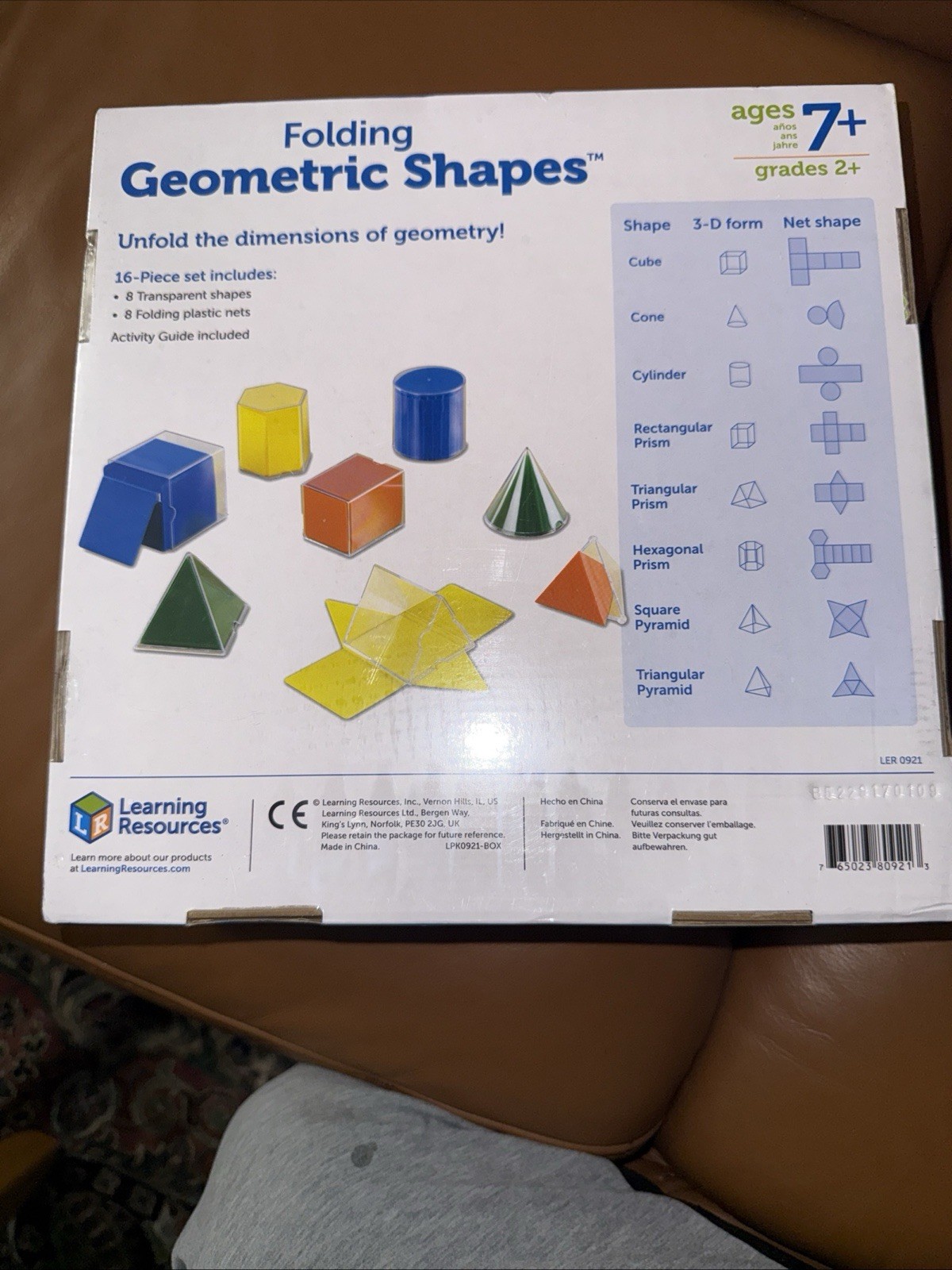 Folding Geometric Shapes Learning Resources 16 Piece Set 8 Transparent 8 Folding