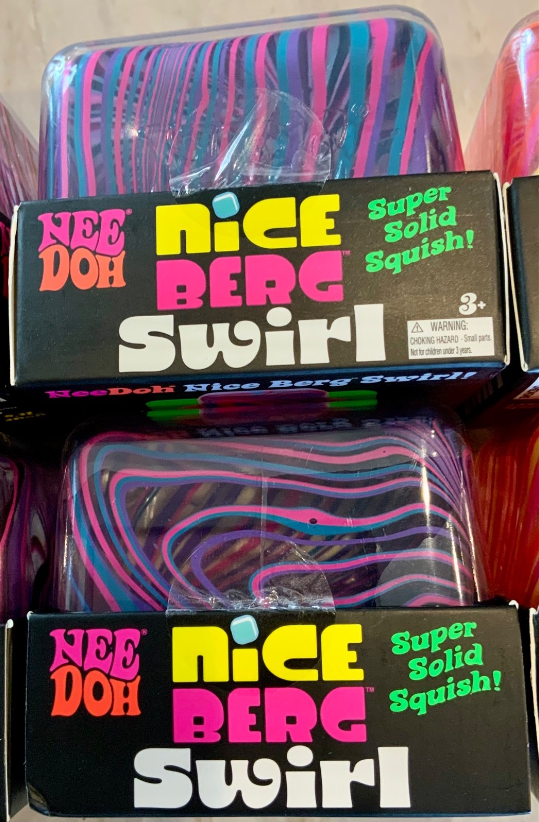 (SET OF 3) NeeDoh Nice Berg Swirl XL Giant Nee Doh Squishy Swirl Cube AUTHENTIC