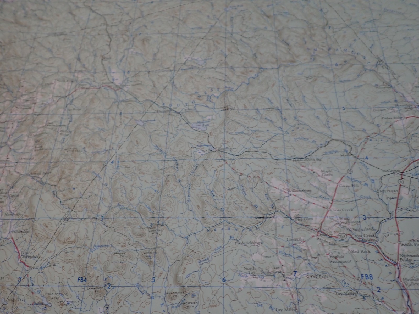 Hubbard Scientific Raised Relief Map Unframed 29″ Woodstock Maine NL 19-6