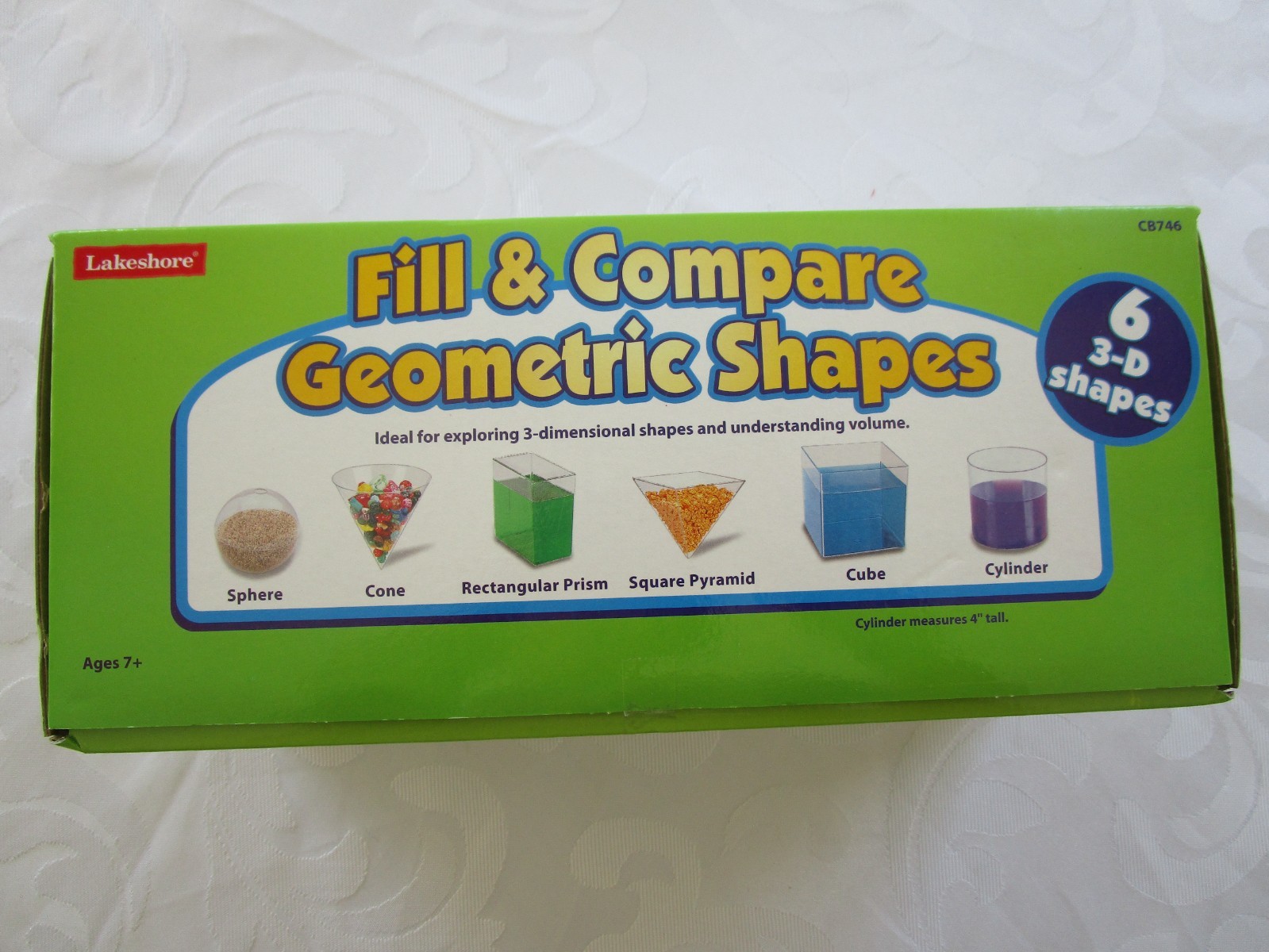 Lakeshore Learning FILL & COMPARE GEOMETRIC SHAPES, 6 3-D SHAPES, AGES 7+