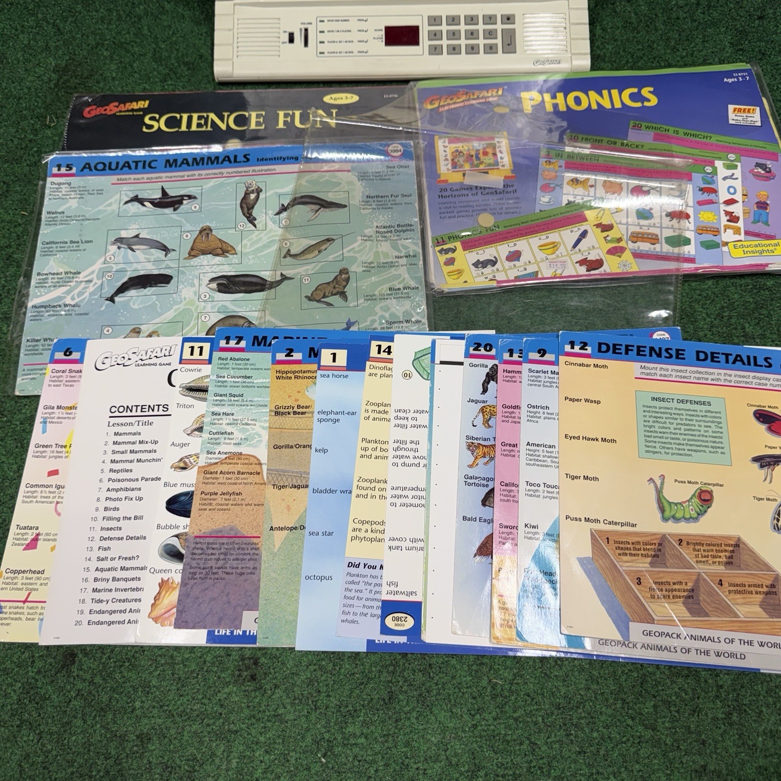 Vintage GeoSafari EI-8800 Electronic Learning Game w/ 80 Cards & Bag – Tested