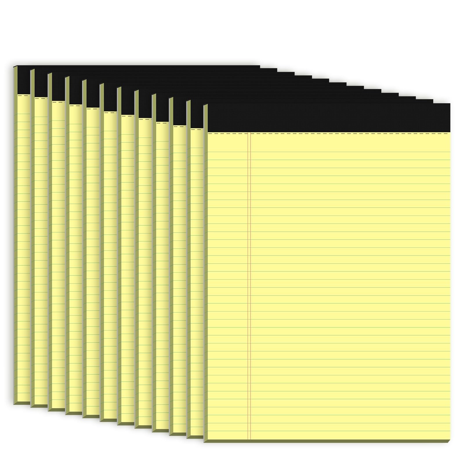 Yellow Legal Pad, 8.5 x 11 College Ruled Notepad, 12 Pack Legal Notepads 8.5 …
