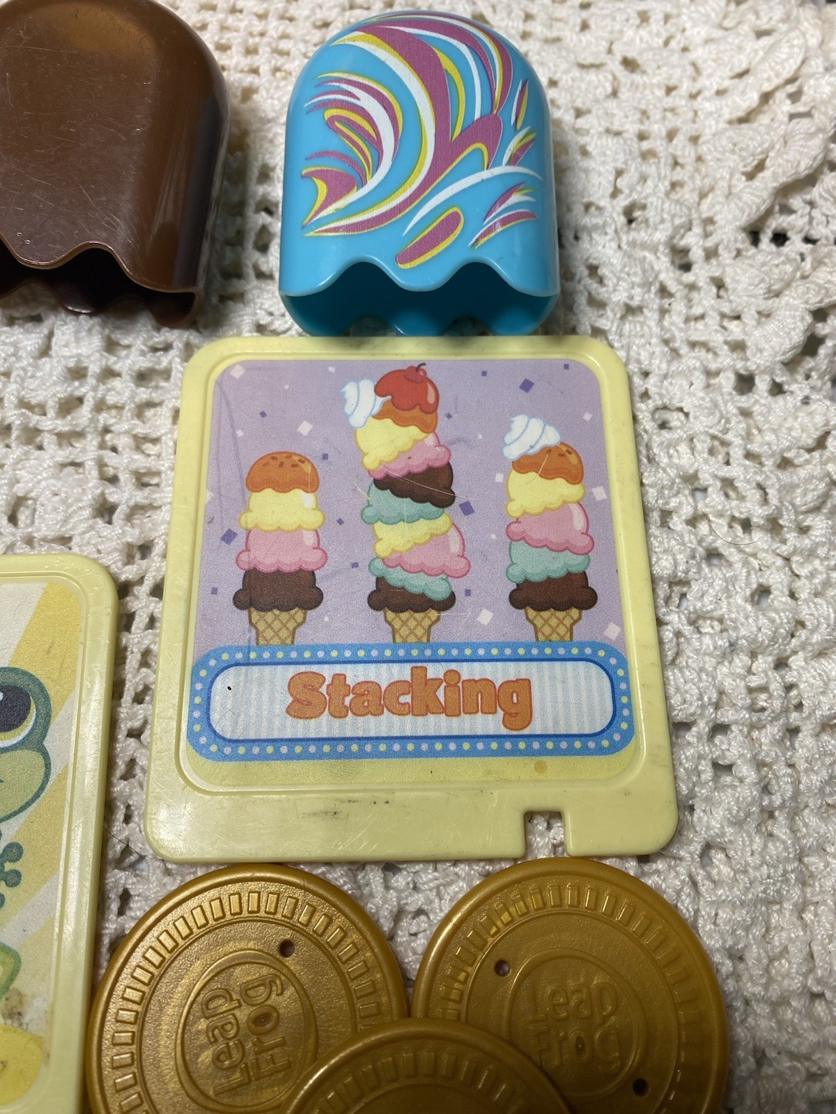 Leap Frog Scoop And Learn Ice Cream Cart Lot Of Popsicles, Toppings, And More
